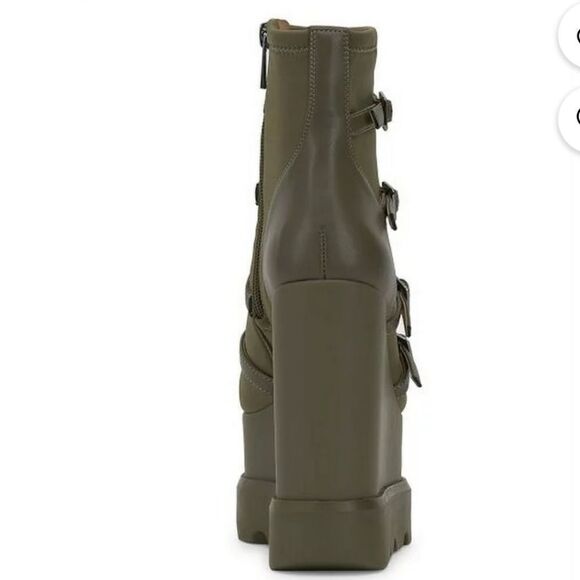 BRAND NEW JESSICA SIMPSON CHAELA HEEL BOOTS BUCKLE VAMP STRAPS WEDGE BOOT - Picture 16 of 16